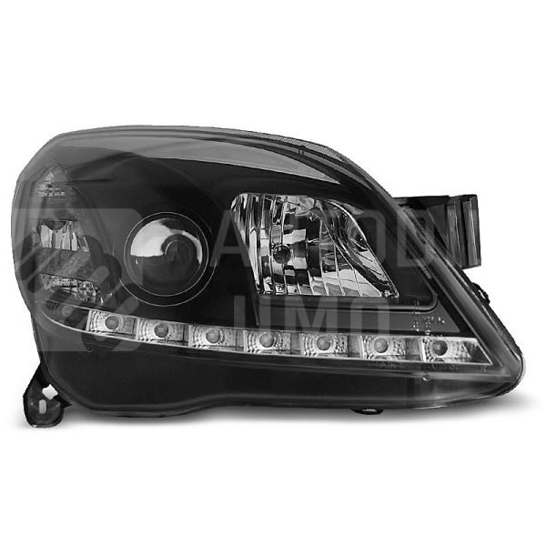 Přední světla, lampy Opel Astra H 04-09 Day light černá H7/H1