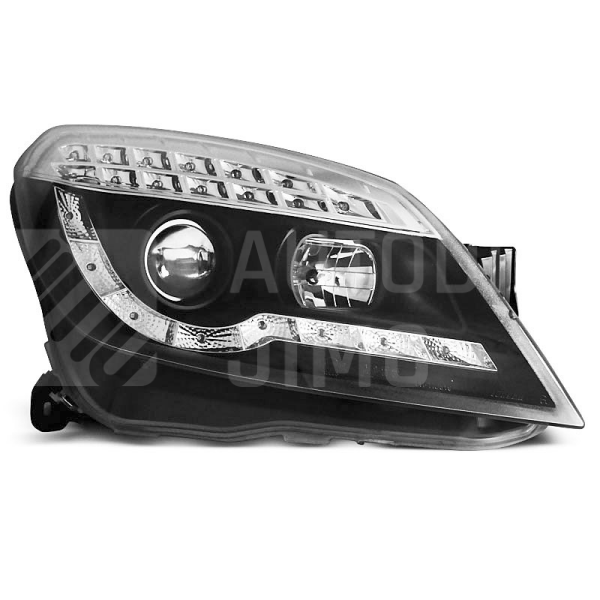 Přední světla, lampy Opel Astra H 04-09 Day light černá, LED blinkr