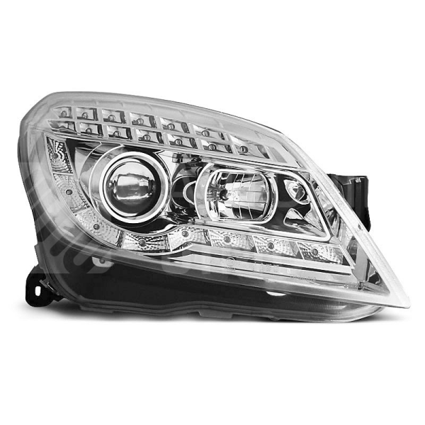 Přední světla, lampy Opel Astra H 04-09 Day light chromové, LED blinkr