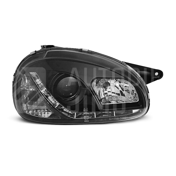 Přední světla, lampy Opel Corsa B, Combo B 93-00 Day light černé