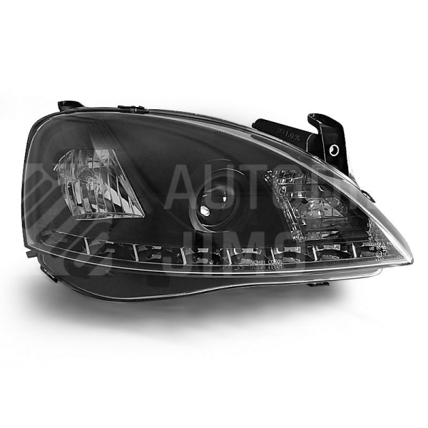 Přední světla, lampy Opel Corsa C 00-06 Day light černé Přední světla, lampy Opel Corsa C 00-06 Day light černé
