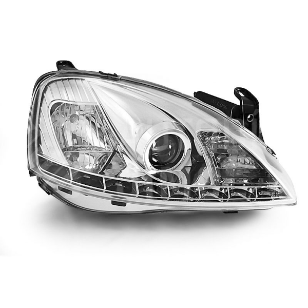 Přední světla, lampy Opel Corsa C 00-06 Day light chromové Přední světla, lampy Opel Corsa C 00-06 Day light chromové