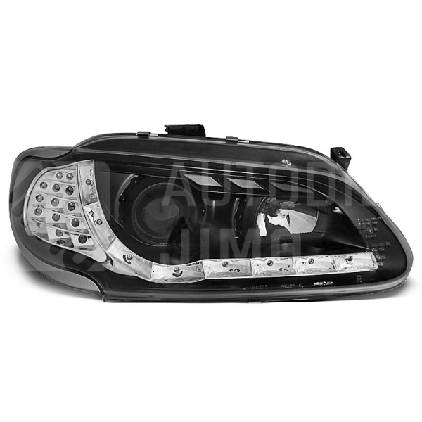 Přední světla, lampy Renault Megane, Scenic 96-99, Day light, LED blinkr, černá Přední světla, lampy Renault Megane, Scenic 96-99, Day light, LED blinkr, černá