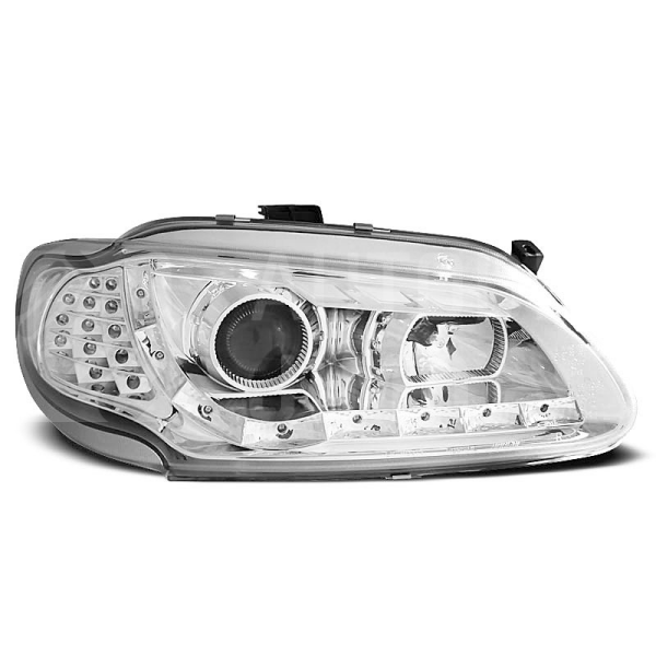 Přední světla, lampy Renault Megane, Scenic 96-99, Day light, LED blinkr, chromová Přední světla, lampy Renault Megane, Scenic 96-99, Day light, LED blinkr, chromová