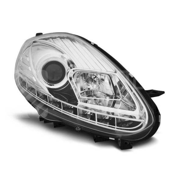 Přední světla, lampy s denním svícením, DRL Fiat Punto Evo 09-12 chromová Přední světla, lampy s denním svícením, DRL Fiat Punto Evo 09-12 chromová