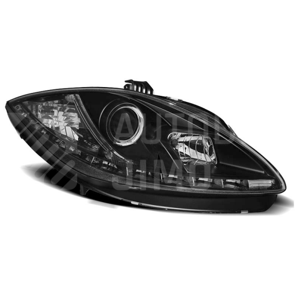 Přední světla, lampy s denním svícením, DRL Seat Leon 09-13 černé Přední světla, lampy s denním svícením, DRL Seat Leon 09-13 černé