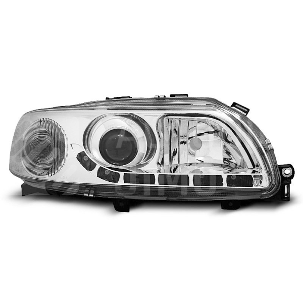 Přední světla, lampy s denním svícením, DRL Volvo S60, V70 00-04 chromové Přední světla, lampy s denním svícením, DRL Volvo S60, V70 00-04 chromové