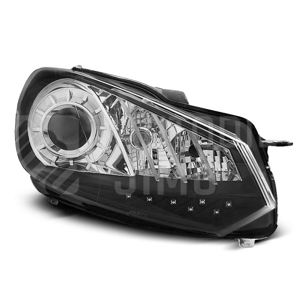 Přední světla, lampy s denním svícením, DRL VW Golf VI 08-13 černé H15 Přední světla, lampy s denním svícením, DRL VW Golf VI 08-13 černé H15
