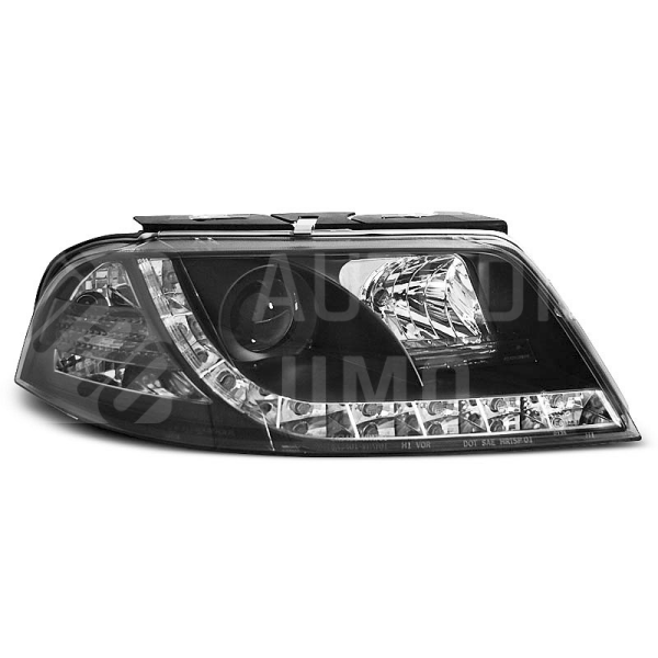 Přední světla, lampy s denním svícením, DRL VW Passat B5.5 3BG 00-05 černé Přední světla, lampy s denním svícením, DRL VW Passat B5.5 3BG 00-05 černé