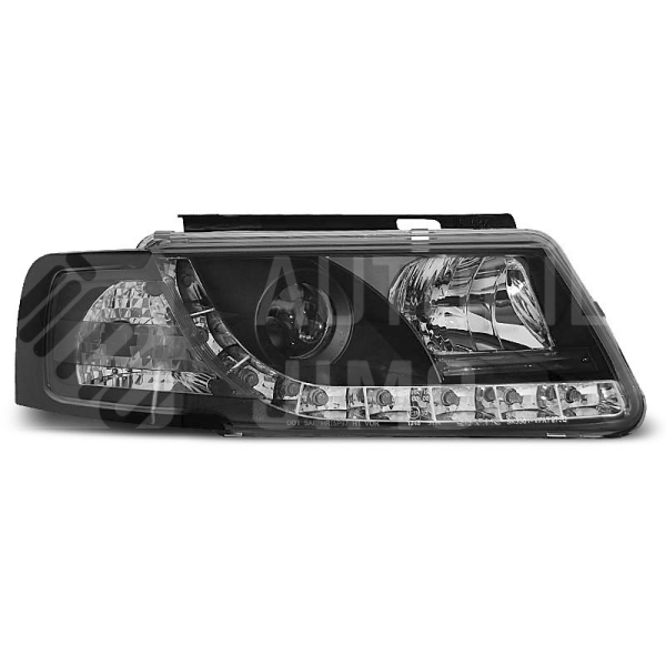 Přední světla, lampy s denním svícením, DRL VW Passat B5 96-00 černé Přední světla, lampy s denním svícením, DRL VW Passat B5 96-00 černé