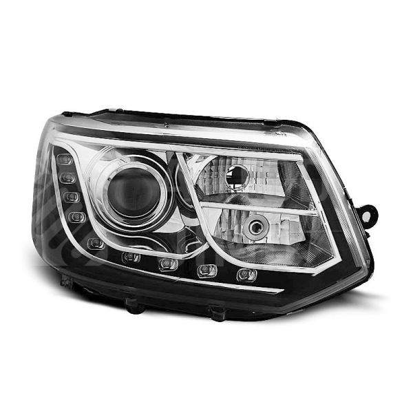 Přední světla, lampy s denním svícením, DRL VW T5 Transporter, Multivan 10- černé