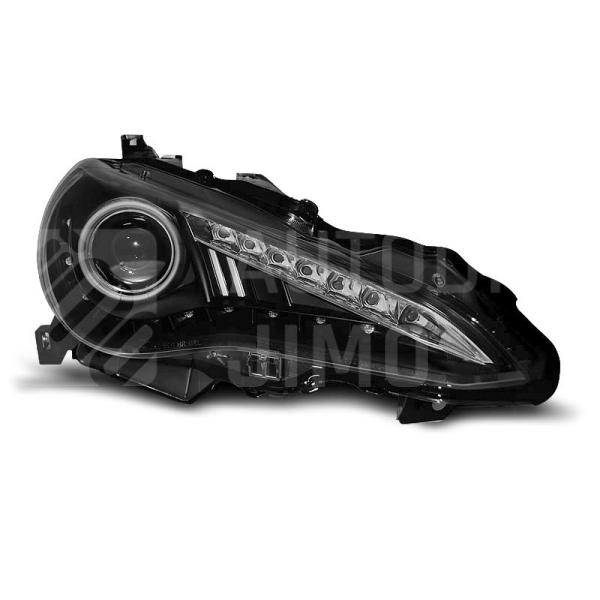 Přední světla, lampy s denním svícením, DRL, xenon Toyota GT86 12- , LED blinkr, černé