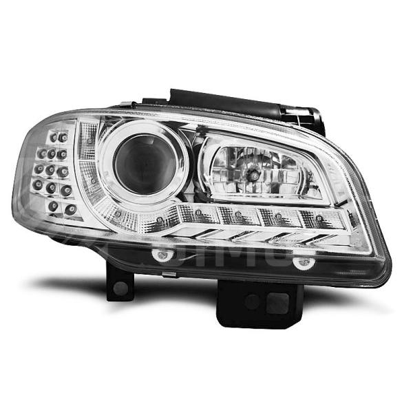 Přední světla, lampy Seat Cordoba, Ibiza 99-02 Day light, chromové, LED blinkr