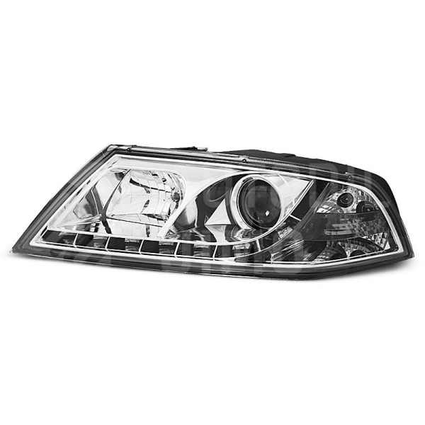 Přední světla, lampy Škoda Octavia II 04-09 Day light chromové H7 Přední světla, lampy Škoda Octavia II 04-09 Day light chromové H7