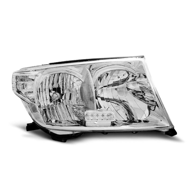 Přední světla, lampy Toyota Land Cruiser FJ200 07- chromové, LED