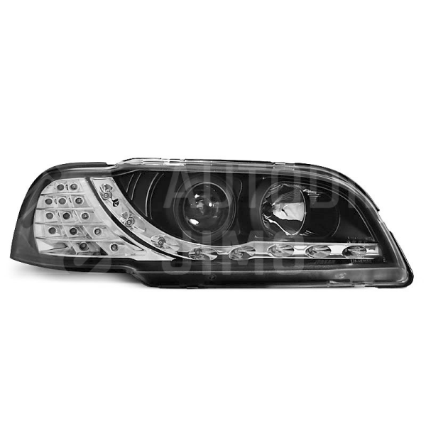 Přední světla, lampy Volvo S40, V40 96-00 Day light, černá, LED blinkr Přední světla, lampy Volvo S40, V40 96-00 Day light, černá, LED blinkr
