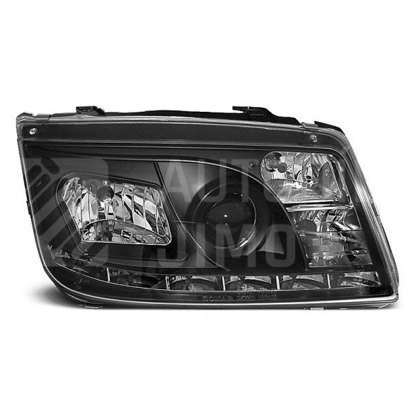 Přední světla, lampy VW Bora 98-05 Day light černá H1, s mlhovkou H7