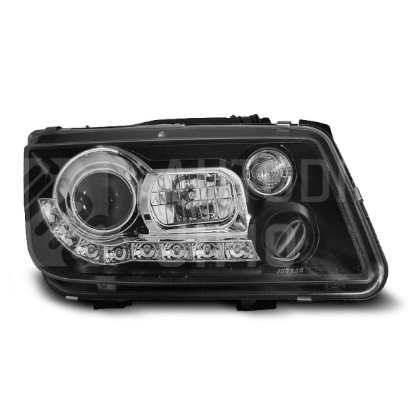 Přední světla, lampy VW Bora 98-05 Day light černé H1, s mlhovkou
