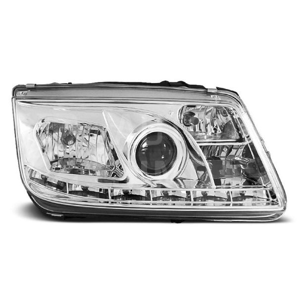Přední světla, lampy VW Bora 98-05 Day light chromová H1, s mlhovkou H7