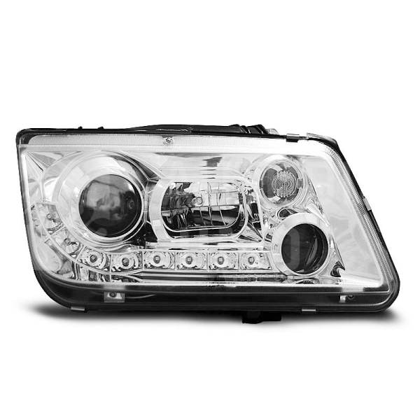 Přední světla, lampy VW Bora 98-05 Day light chromová H1, s mlhovkou