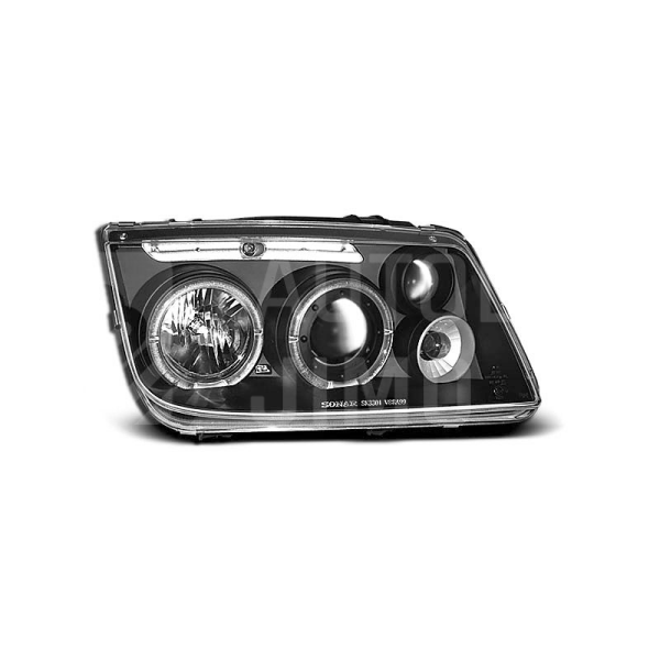Přední světla, lampy VW Bora 98-05 s mlhovkami, černá H1/H3