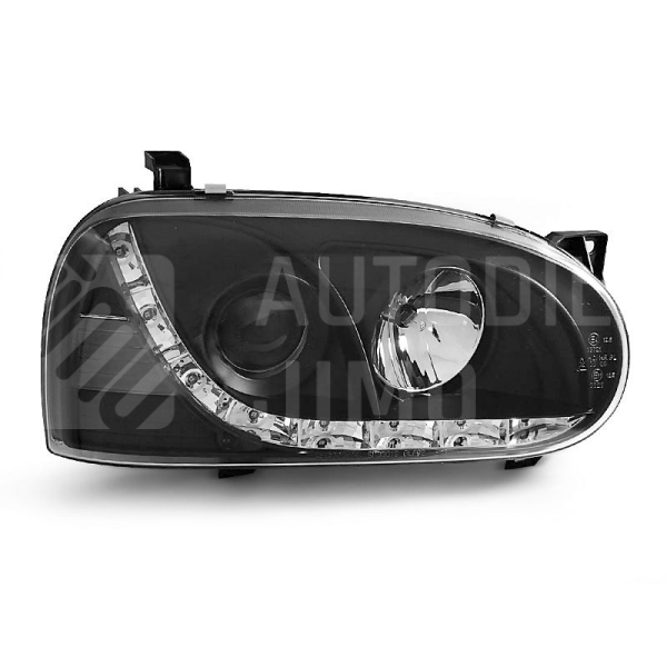 Přední světla, lampy VW Golf III 91-97 Day light černé H1/H1