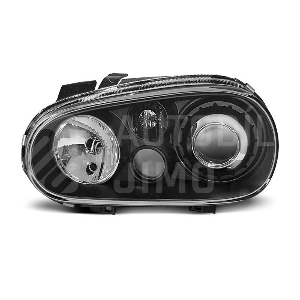 Přední světla, lampy VW Golf IV, R32 look 97-04 černá H7, s mlhovkami