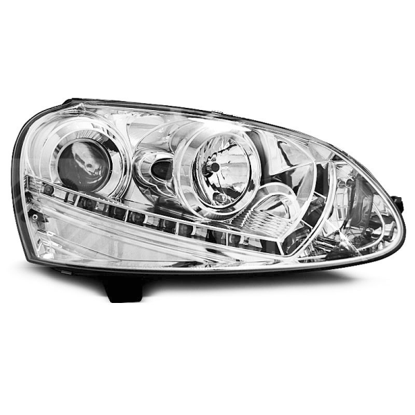 Přední světla, lampy VW Golf V 03-08 Day light chromové Přední světla, lampy VW Golf V 03-08 Day light chromové