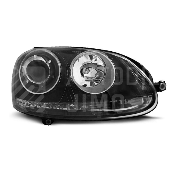 Přední světla, lampy VW Golf V 03-08, vzhled R32, černá H7 Přední světla, lampy VW Golf V 03-08, vzhled R32, černá H7