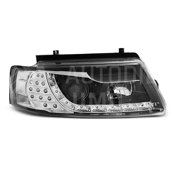 Přední světla, lampy VW Passat 96-00 Day light, LED blinkr, černá Přední světla, lampy VW Passat 96-00 Day light, LED blinkr, černá