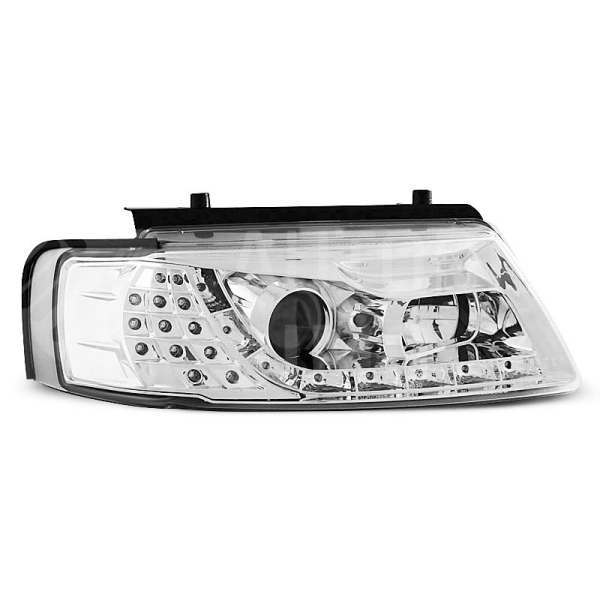 Přední světla, lampy VW Passat 96-00 Day light, LED blinkr, chromová Přední světla, lampy VW Passat 96-00 Day light, LED blinkr, chromová