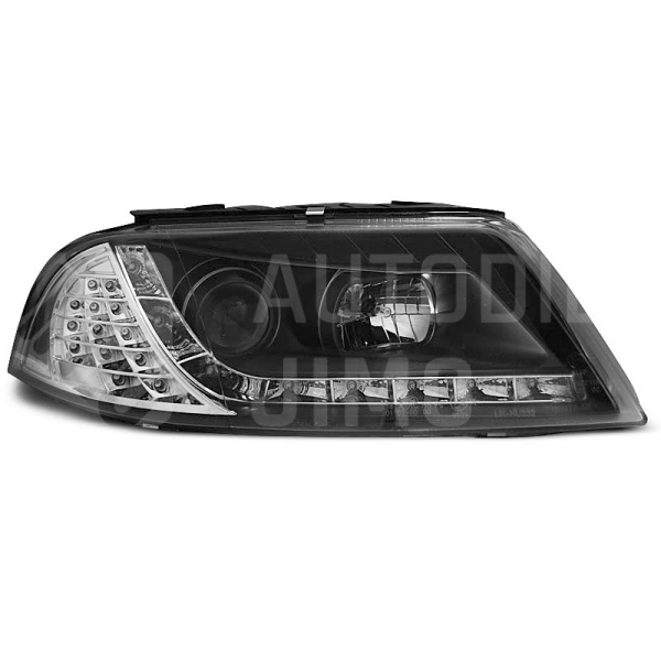 Přední světla, lampy VW Passat B5.5 3BG 00-05 Day light, LED blinkr, černá Přední světla, lampy VW Passat B5.5 3BG 00-05 Day light, LED blinkr, černá