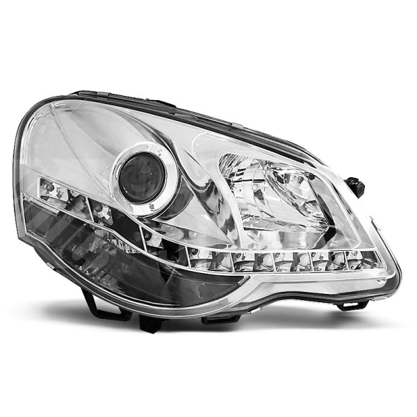 Přední světla, lampy VW Polo 9N3 05-09 Day light chromové Přední světla, lampy VW Polo 9N3 05-09 Day light chromové