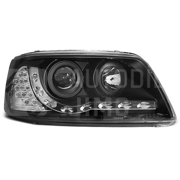 Přední světla, lampy VW T5 Transporter, Multivan Day light, LED blinkr, černé
