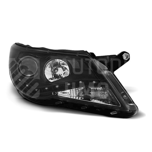 Přední světla, lampy VW Tiguan  07-11 Day light, černá