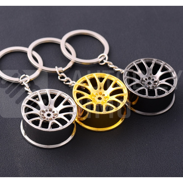 Přívěšek na klíče Alu disk, klíčenka - zlatá