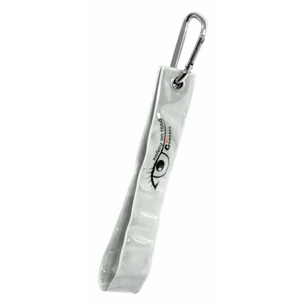 Přívěšek s karabinou reflexní S.O.R. stříbrný