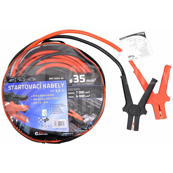 Startovací kabely 35 délka 4,5m TÜV/GS DIN72553