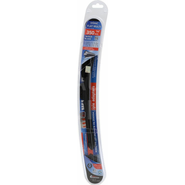 Stěrač FLAT MULTI 350mm s adaptéry