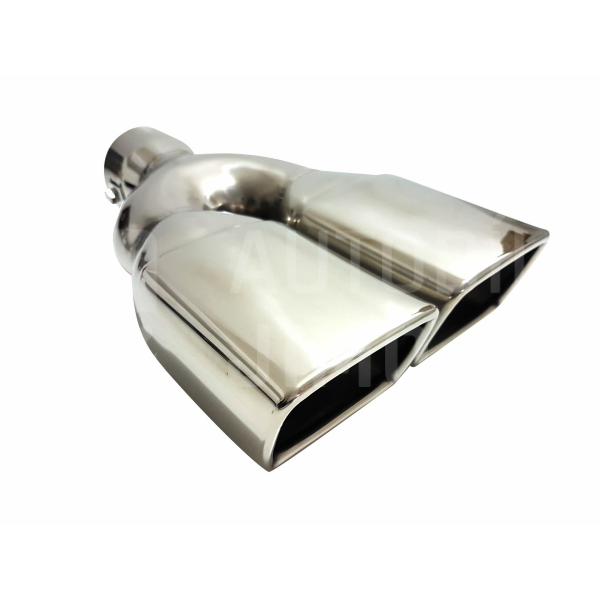Koncovka výfuku dvojitá, nerezová - universální