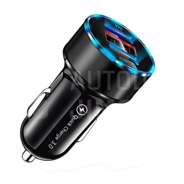 Superlight 2x USB rychlonabíječka do auta s LED displejem, Rychlé nabíjení 3.0, Měřič napětí Superlight 2x USB rychlonabíječka do auta s LED displejem, Rychlé nabíjení 3.0, Měřič napětí