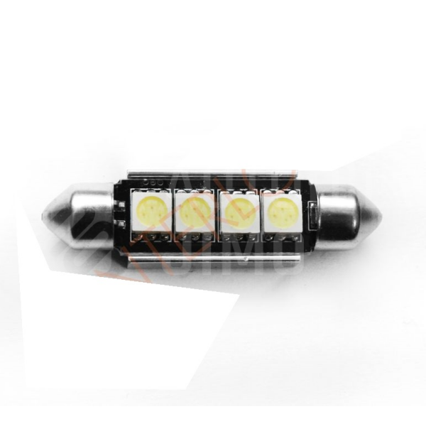 Superlight LED žárovka sufit 12V 39mm 4 led diody SMD 5050 CAN-BUS bílá 6500K Superlight LED žárovka sufit 12V 39mm 4 led diody SMD 5050 CAN-BUS bílá 6500K