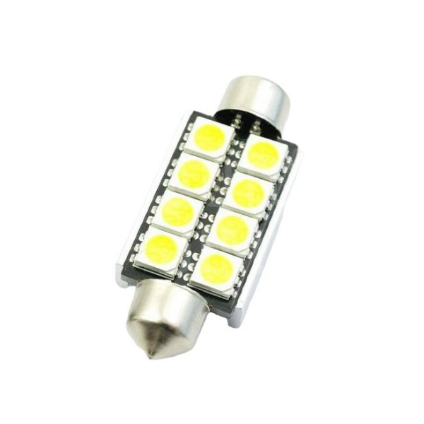 Superlight LED žárovka sufit 12V 42mm 8 led diody SMD 5050 CAN-BUS bílá 6500K Superlight LED žárovka sufit 12V 42mm 8 led diody SMD 5050 CAN-BUS bílá 6500K