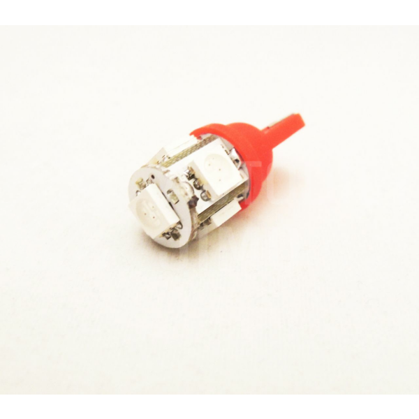Superlight LED žárovka T10 W5W 12V 5led diod SMD 5050 červená Superlight LED žárovka T10 W5W 12V 5led diod SMD 5050 červená