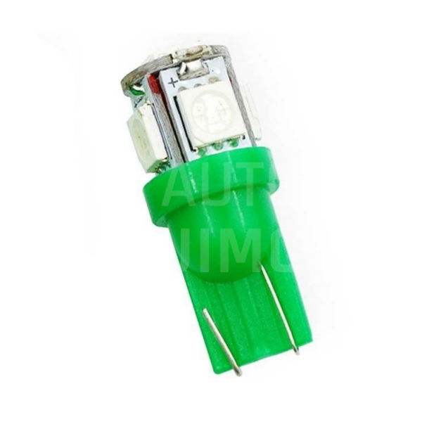 Superlight LED žárovka T10 W5W 12V 5led diod SMD 5050 zelená Superlight LED žárovka T10 W5W 12V 5led diod SMD 5050 zelená
