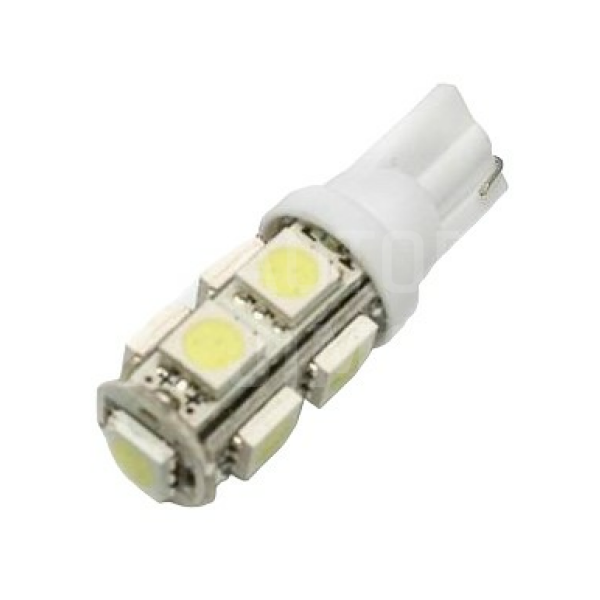 Superlight LED žárovka T10 W5W 12V 9led diod SMD 5050, bílá Superlight LED žárovka T10 W5W 12V 9led diod SMD 5050, bílá