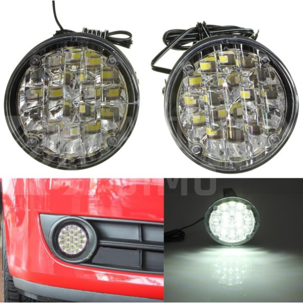 Superlight Světla pro denní svícení, DRL 18LED diody, kulatá, 600lm - homologace Superlight Světla pro denní svícení, DRL 18LED diody, kulatá, 600lm - homologace