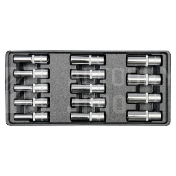 Vložka do zásuvky - klíče nástrčné hluboké 8-21 mm 14ks