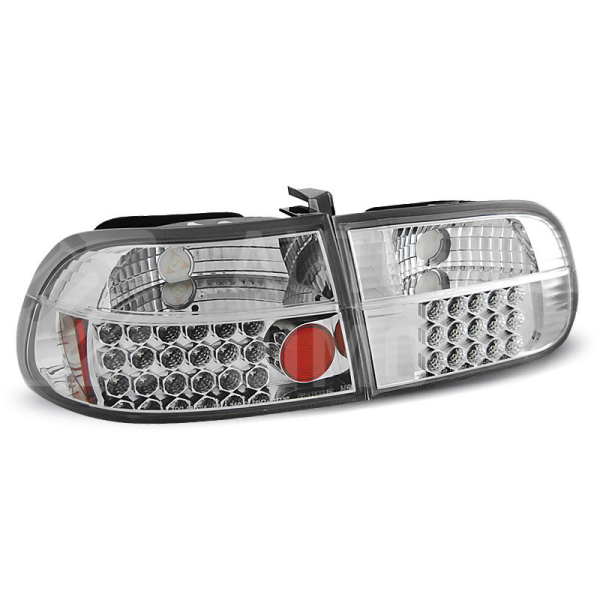 Zadní světla, lampy Honda Civic 5 91-95, 2dv./4dv., LED, chromové Zadní světla, lampy Honda Civic 5 91-95, 2dv./4dv., LED, chromové