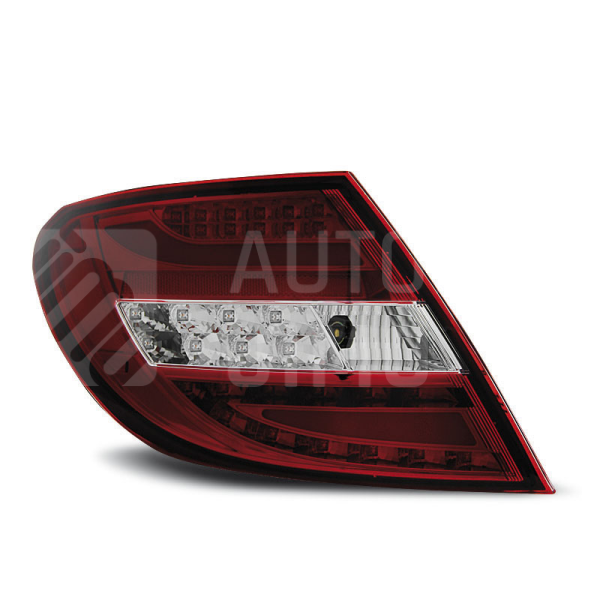 Zadní světla, lampy Mercedes C W204 07-10, sedan, LED proužky, červeno-bílé